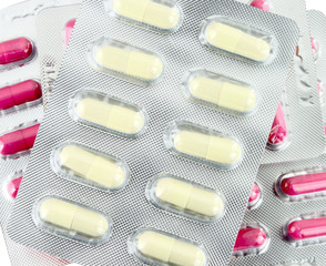 close-up packs of pills