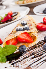 Sweet pancake with fruits