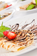 Sweet pancake with chocolate