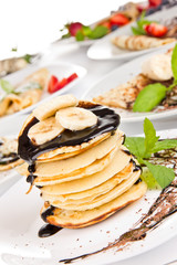 Sweet pancakes with chocolate