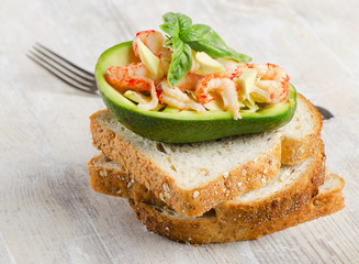 avocado salad and bread