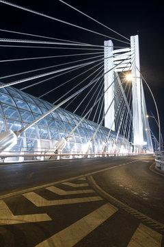 Basarab bridge in the night, Bucharest, Romania