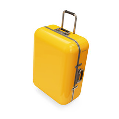 Yellow Suitcase isolated on white background