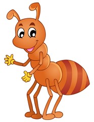Cartoon smiling ant
