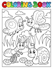 Coloring book bugs theme image 3