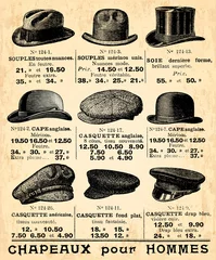 Abwaschbare Fototapete Zeitungen Hüte für Männer