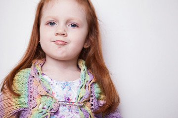 happy little girl  in studio