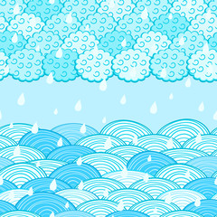 Fototapeta na wymiar Seamless Water Wave Pattern