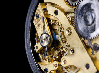 The mechanism of an old watch