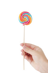 Colorful lollipop isolated on the white