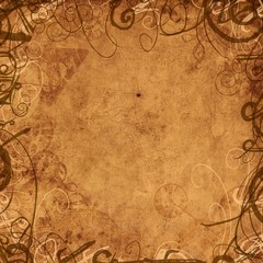 Old paper background with floral ornament