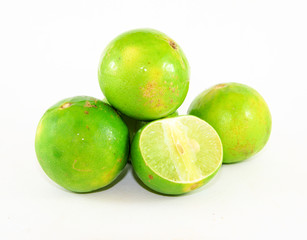 Thai green lime on isolated