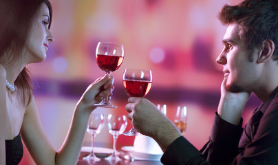 Couple on date at restaurant