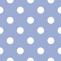 Retro seamless vector pattern with polka dots, blue background