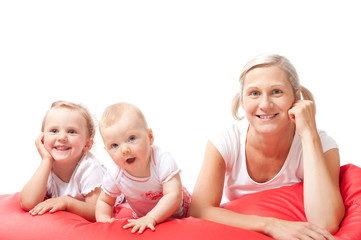 mother with a child fan of the Polish team