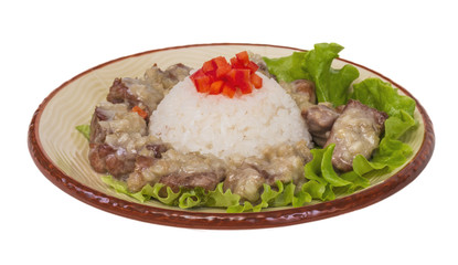 Rice and pork japanese style