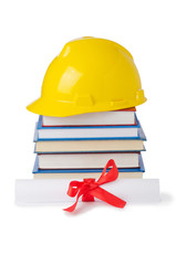 Construction industry education concept on white
