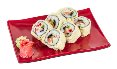 Japanese Cuisine -Tempura Maki Sushi (Deep Fried Roll made of sa