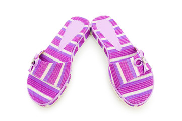 Summer colourful shoes on white