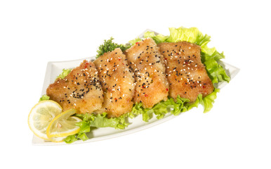 Roasted fish with lemon