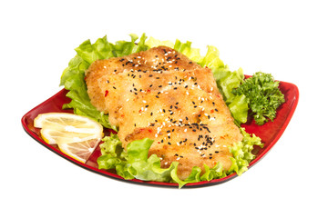 Roasted fish with lemon