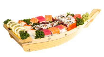 Set of sushi and rolls
