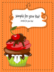 Muffin, Cupcakes Karte mit Textfeld
