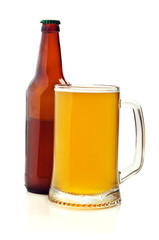 bottle and glass with beer