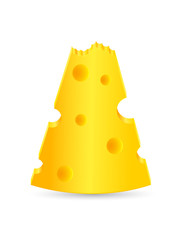 bitten piece of cheese