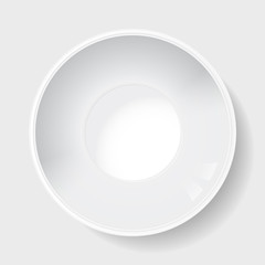 large white ceramic plate, with a deep-bottomed