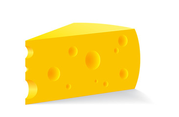 piece of cheese isolated food on white background