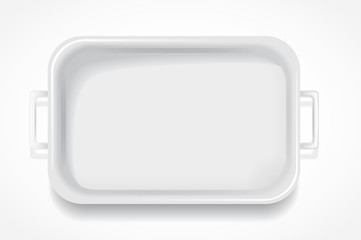 white rectangular fiberglass steam table with handles