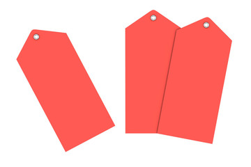 Red label on white backgroun