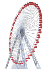Ferris Wheel on a white background - obrazy, fototapety, plakaty