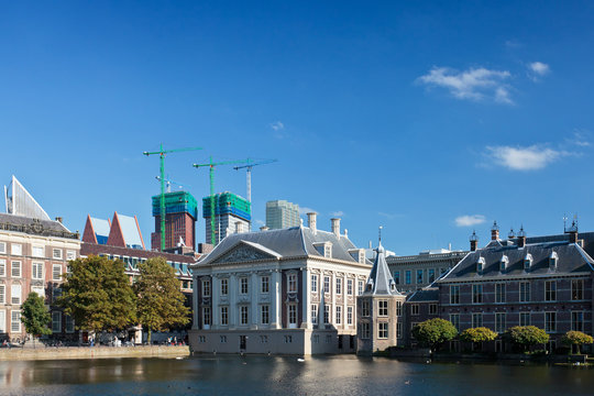 View at the Dutch parliament buildings