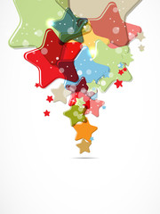 abstract color stars on light vector background