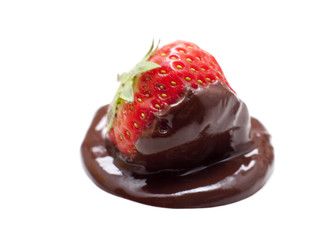 fraise et chocolat fondu