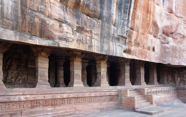 detail of the Badami Cave Temples