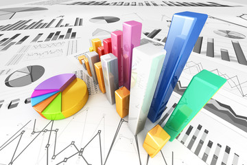Graph diagram pie chart 3d