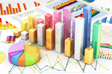 Graph diagram pie chart 3d