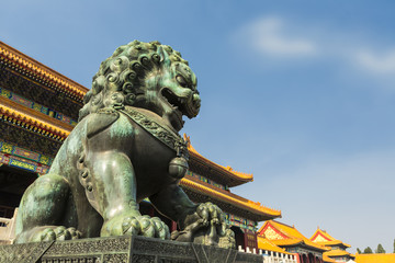 Kaiserpalast: Löwin vor dem Tor der Höchsten Harmonie