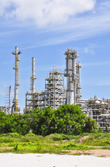 Chemical industrial with light of blue sky 