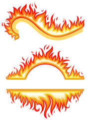vector set: fire flames - collage