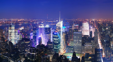 New York City Manhattan Times Square skyline aerial view