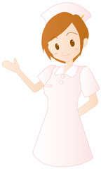 紹介/案内　ナース　イラスト　素材　ベクター