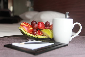 Hotelroom and fruits