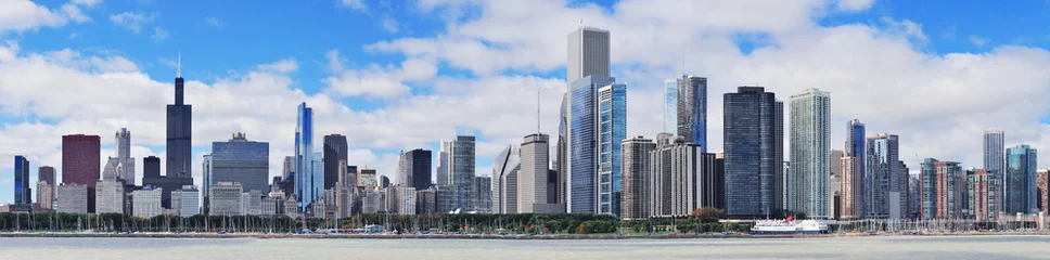Poster Im Rahmen Stadtpanorama der Skyline von Chicago © rabbit75_fot