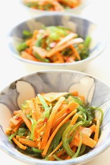 Japanese cuisine Carrot and seaweed salad