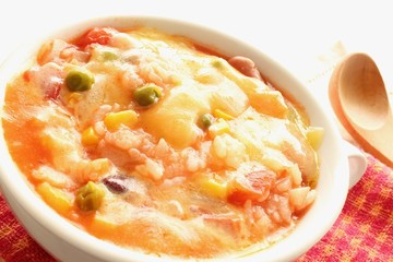 Tomato and vegetables cheese risotto