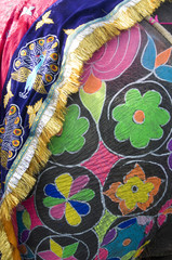 Fototapeta premium Colorful hand painted elephant , Holi festival , Jaipur, Rajasthan, India 